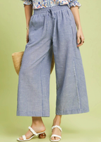 Colette Striped Wide-Leg Drawstring Pants