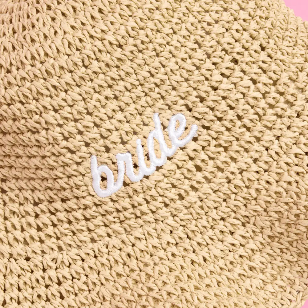 Bride Straw Bucket Hat