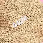 Bride Straw Bucket Hat