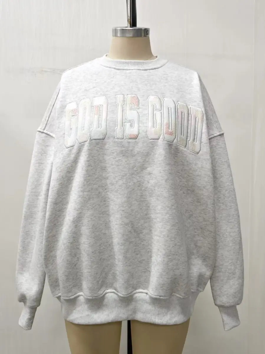 God Is Good Embroidered Sweatshirt