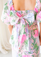 Annie Floral Square Neck Midi Dress