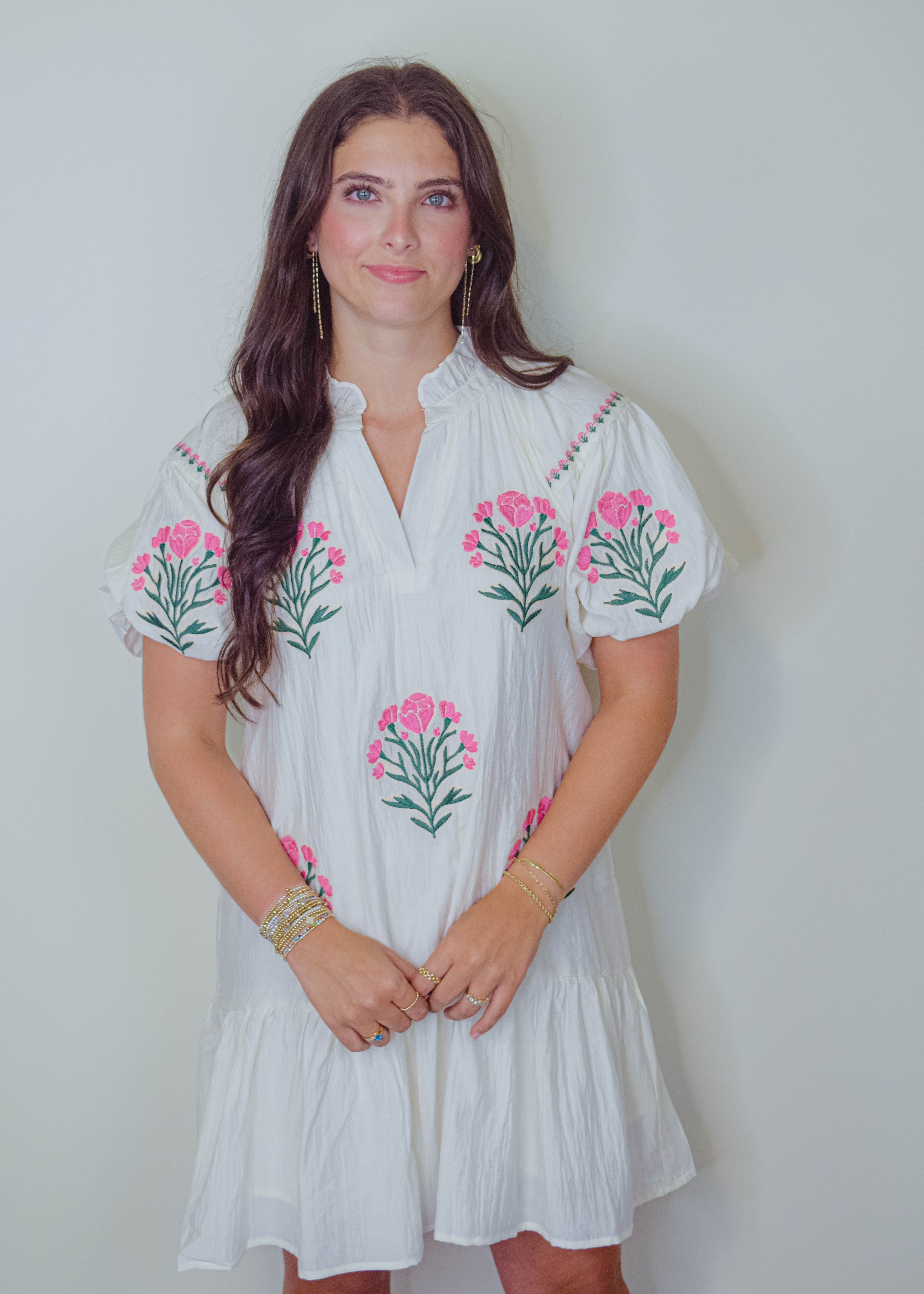 Zinnia Bubble Sleeve Mini Dress