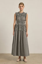 Greta Smocked Gingham Maxi Dress