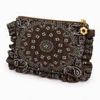 Bandana Ruffle Quilted Cosmetic Pouch
