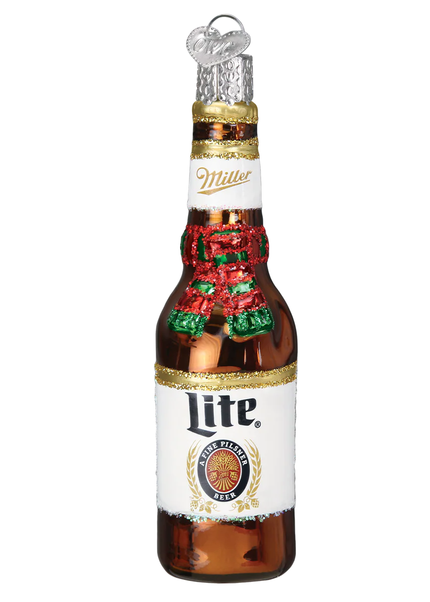 Holiday Miller Lite Bottle Ornament