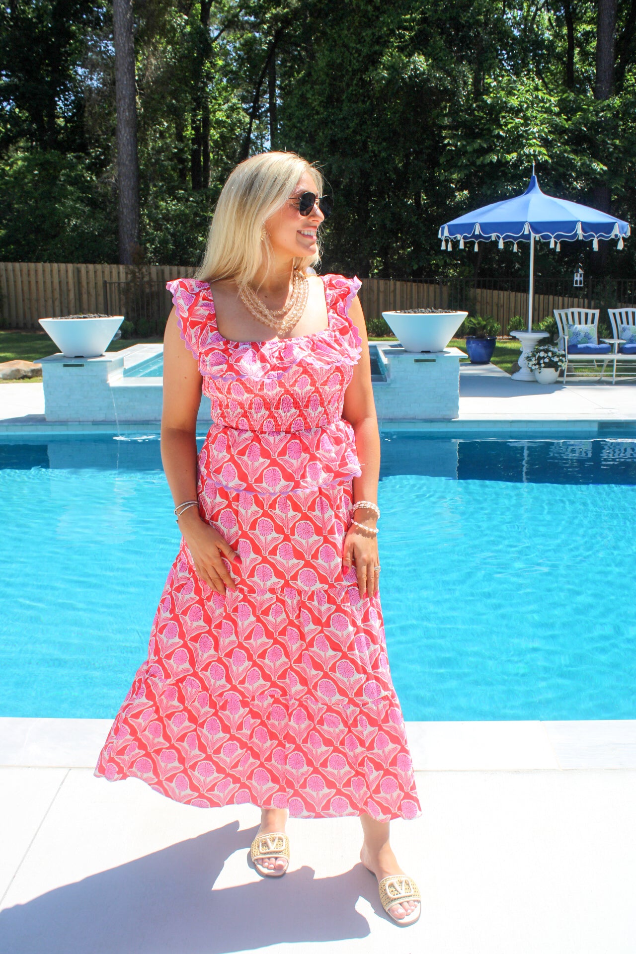 Bright Block Print Blouse