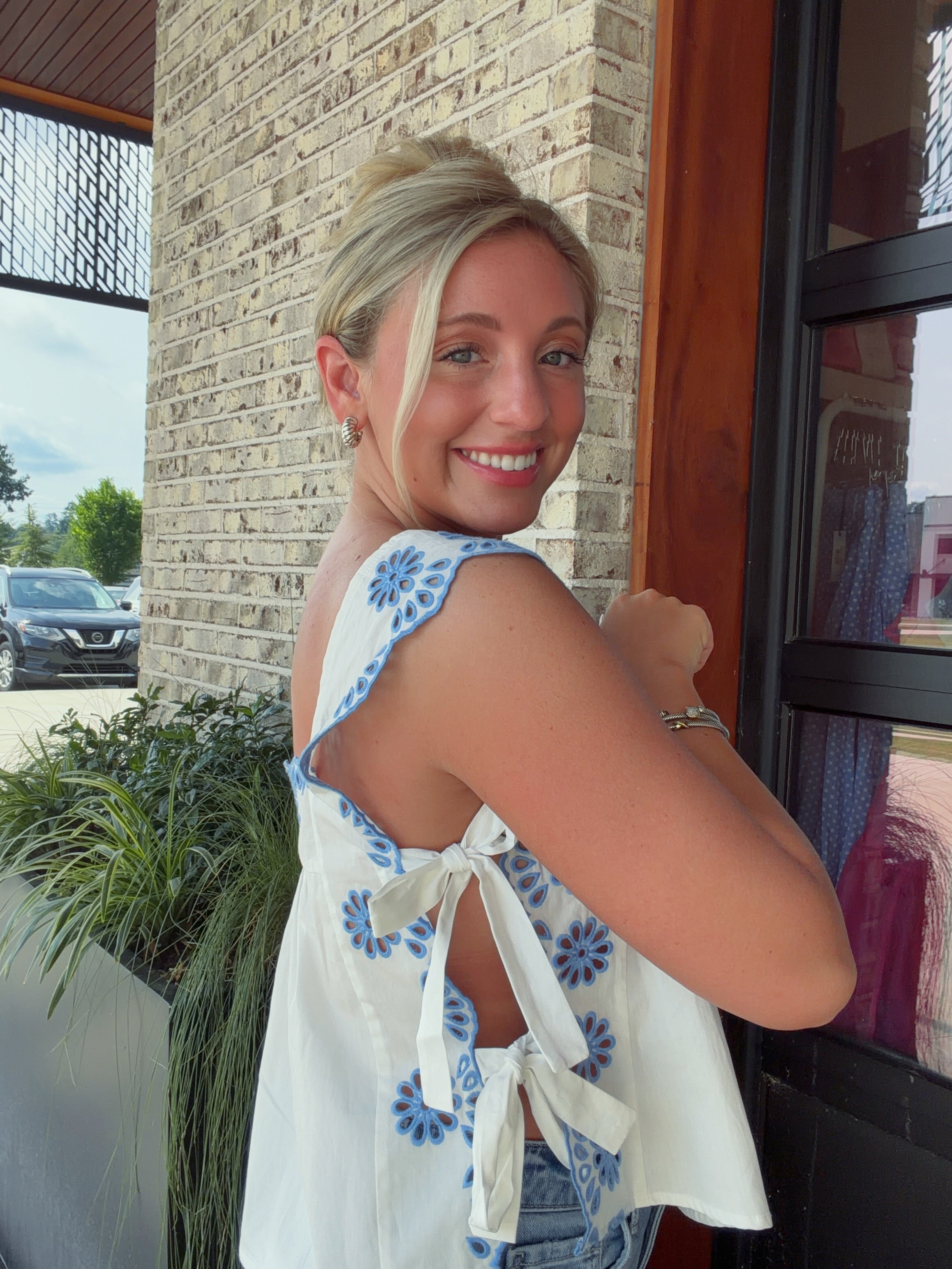 Elisa Eyelet Embroidered Top