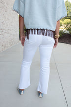 Cropped Denim Flare Jeans