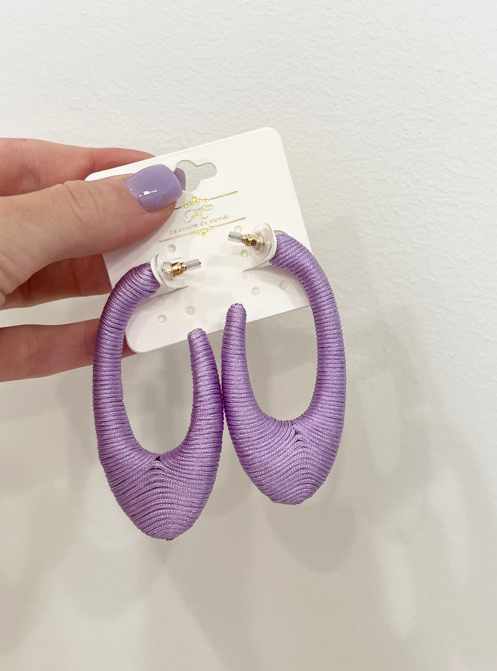 Wrapped Thread Open Oval Hoops