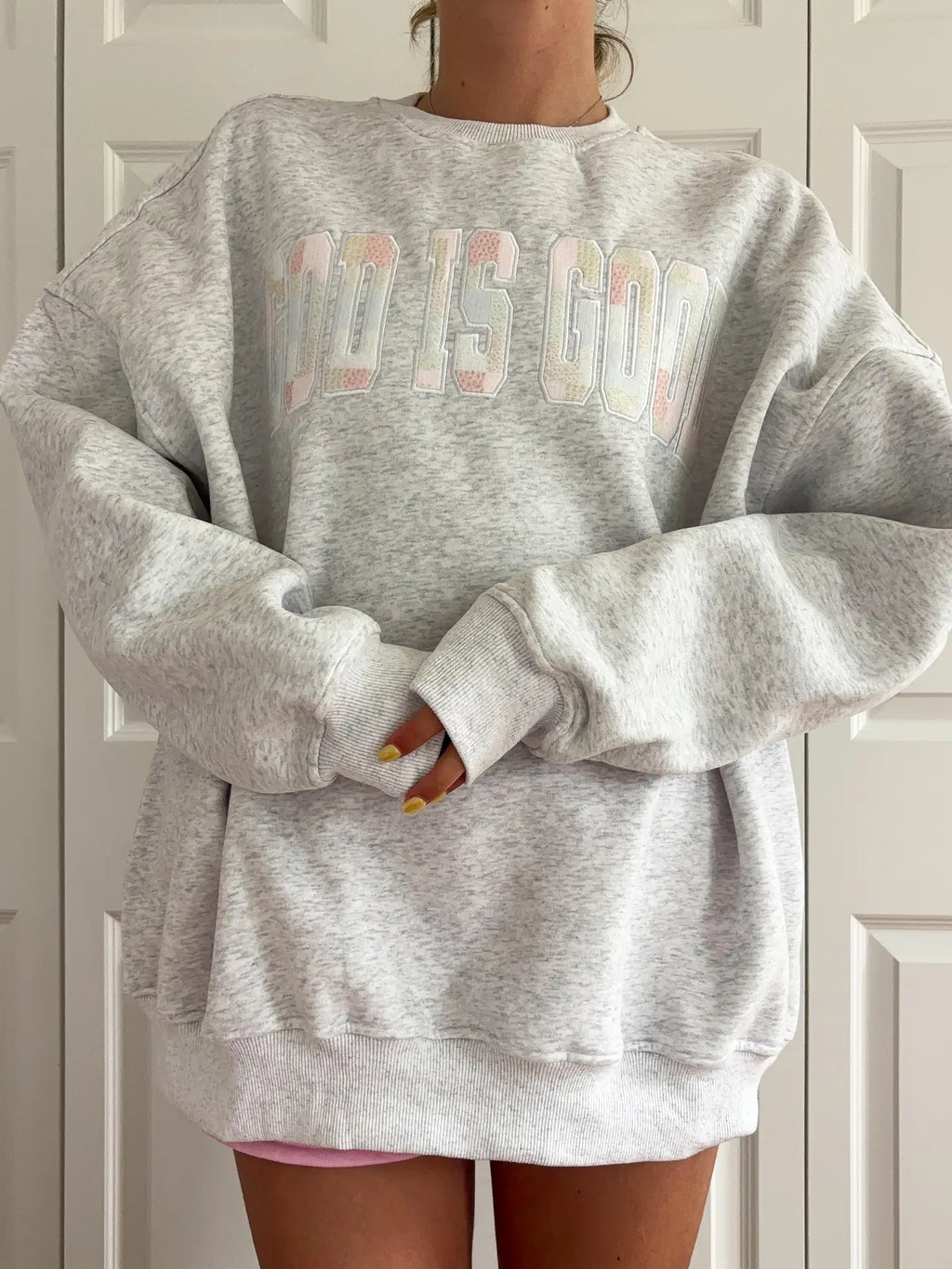 God Is Good Embroidered Sweatshirt