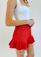 Hazel Ruffle Hem Shorts