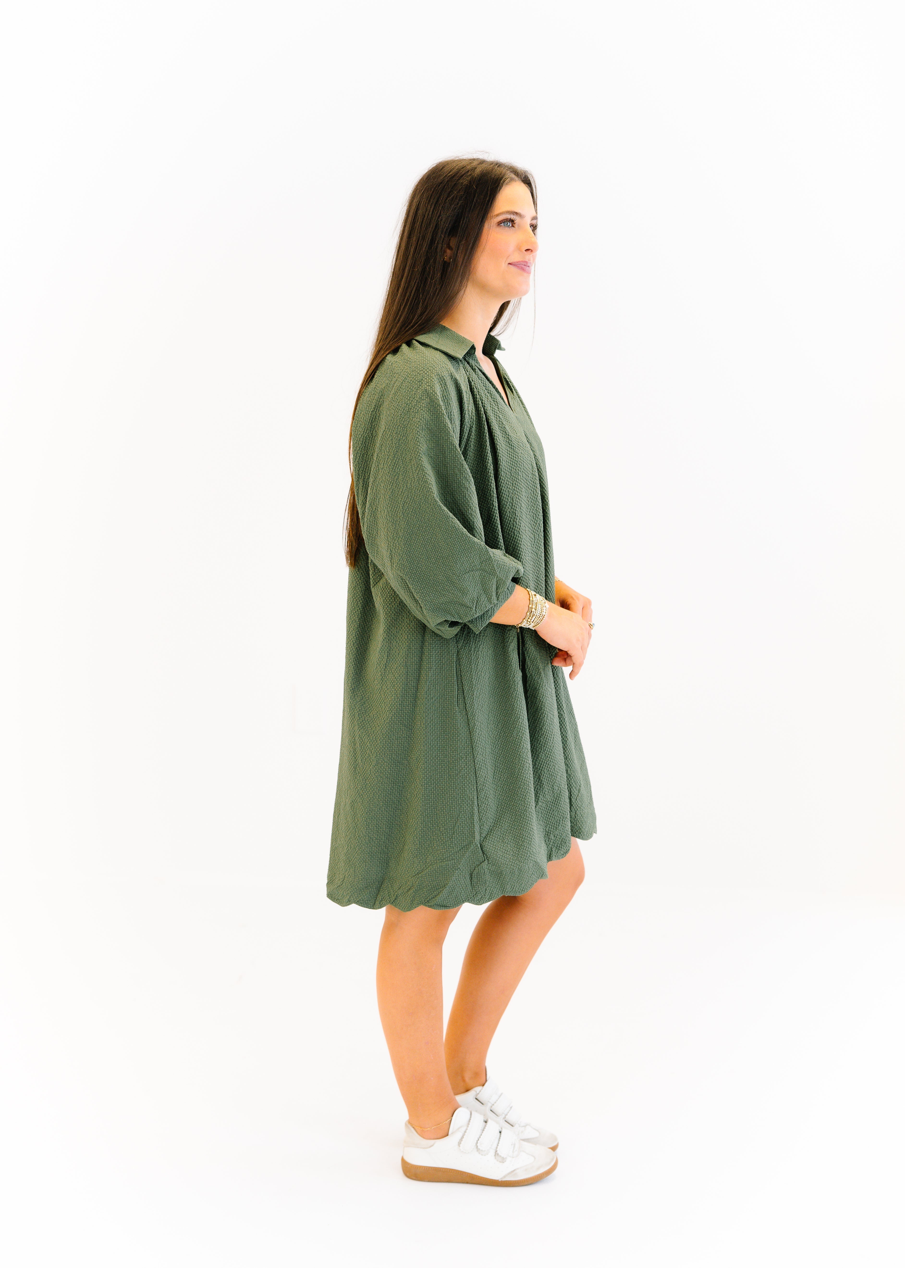 Lydia Scallop Hem Tunic Dress