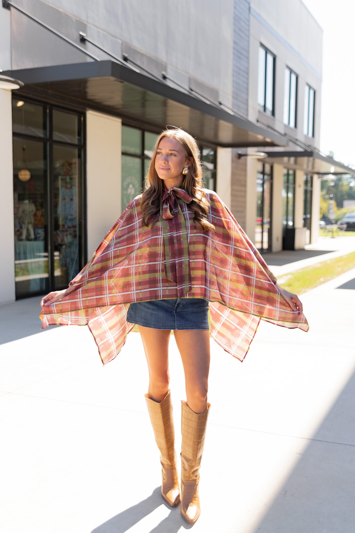 Paisley Plaid Poncho Top