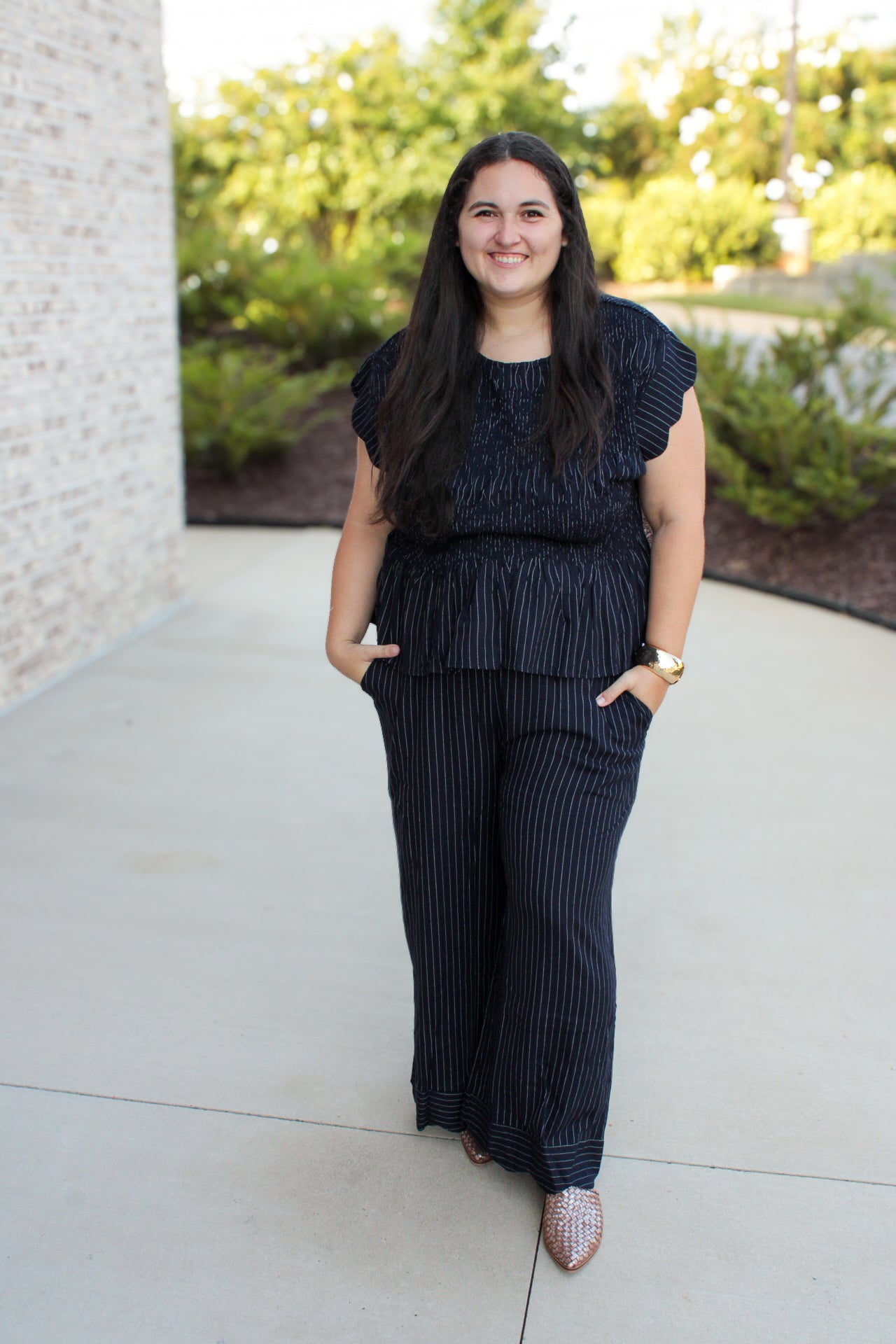 Talia Pinstripe Cropped Pants