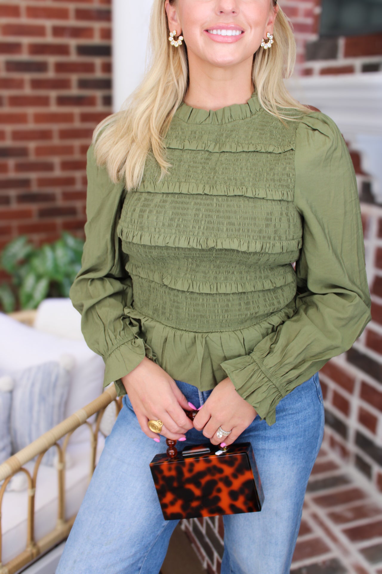 Lisa Smocked Ruffle Top