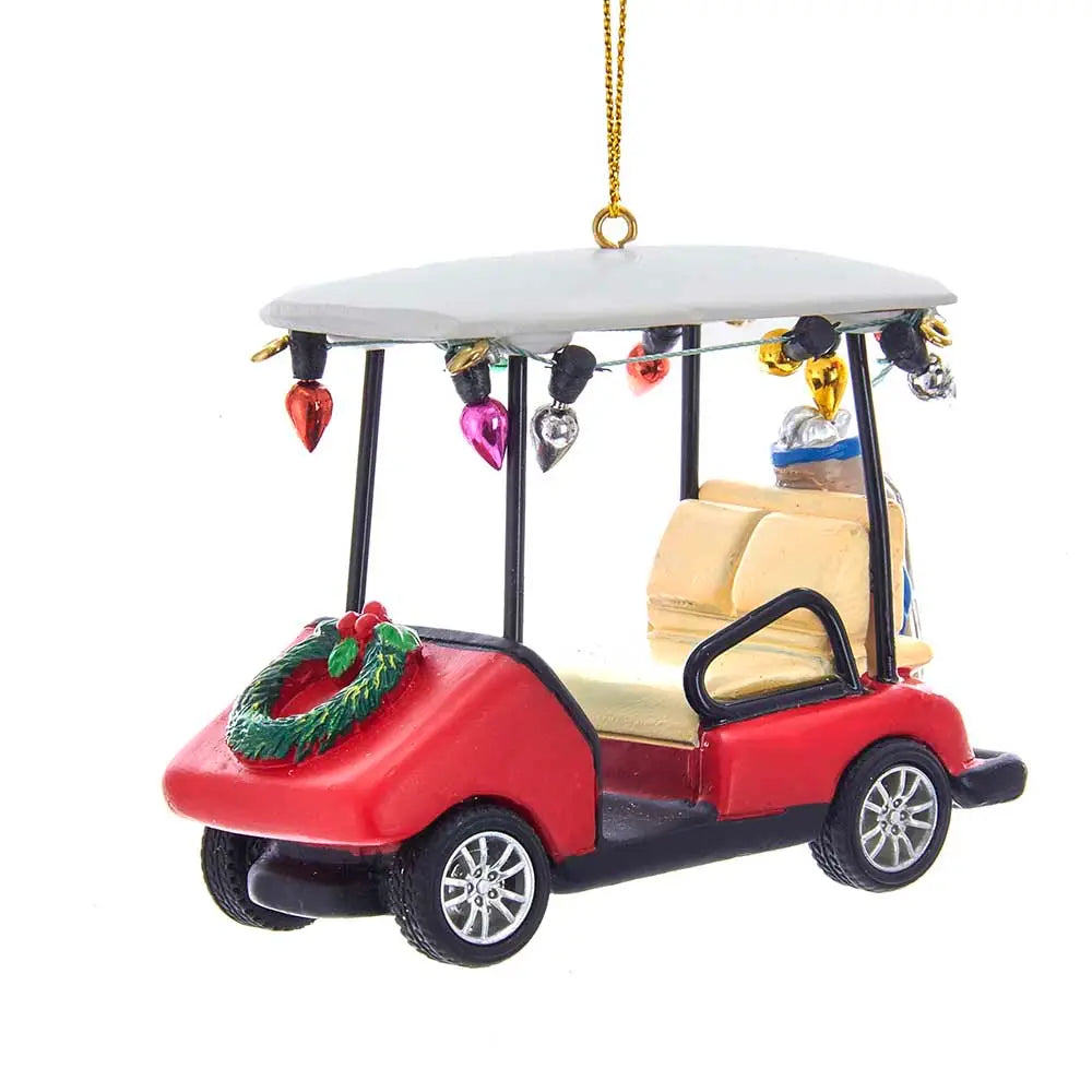 3.5" Resin Golf Cart with Wreath Ornament