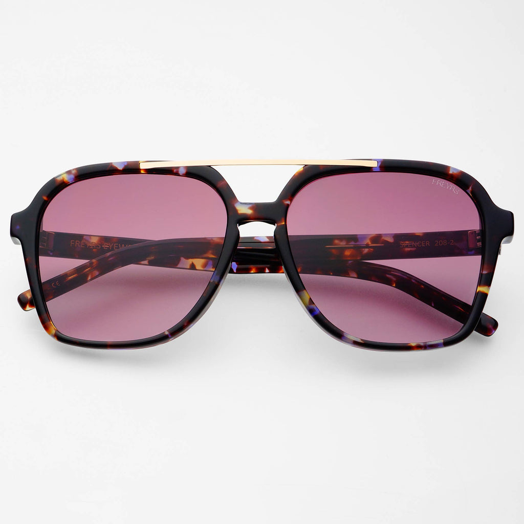 Spencer Unisex Aviator Sunglasses - Tortoise | Lavender