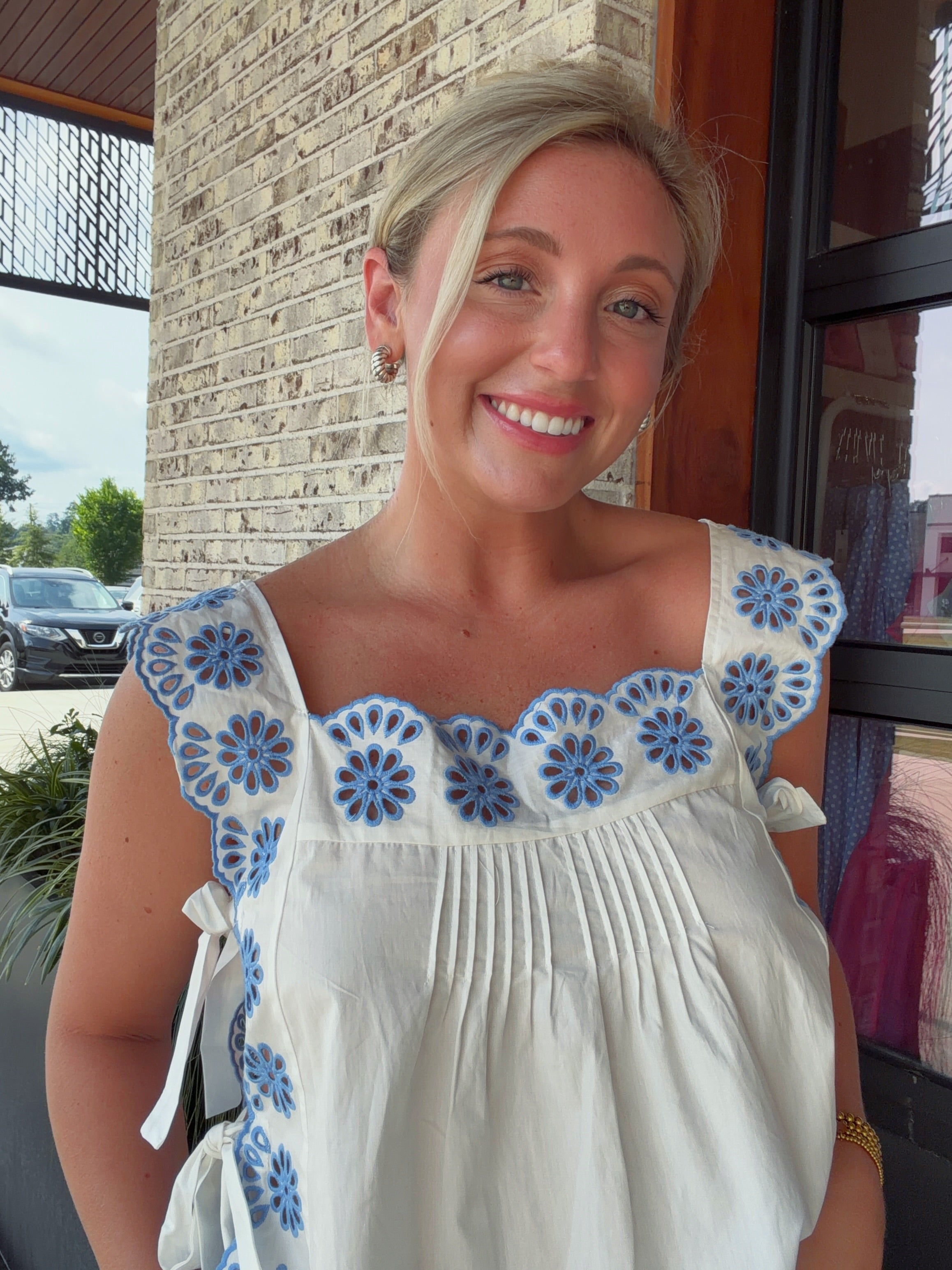 Elisa Eyelet Embroidered Top