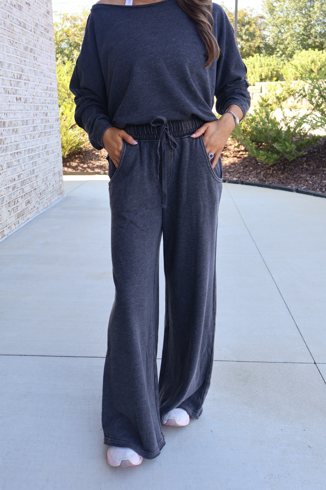 Mineral Washed Everyday Wide Leg Pants