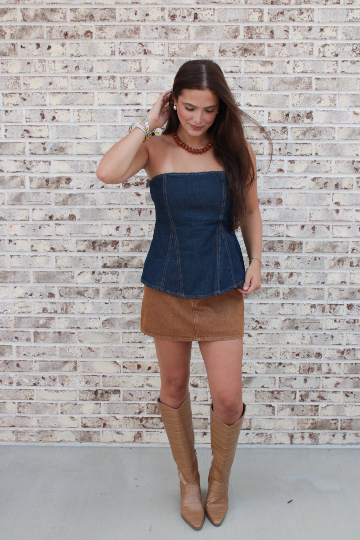 Dolly Denim Peplum Top