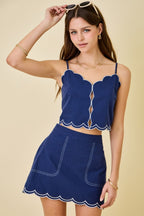 Gianna Sleeveless Scalloped Cami Top