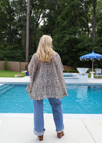Sadie Zebra Ruffle Blouse