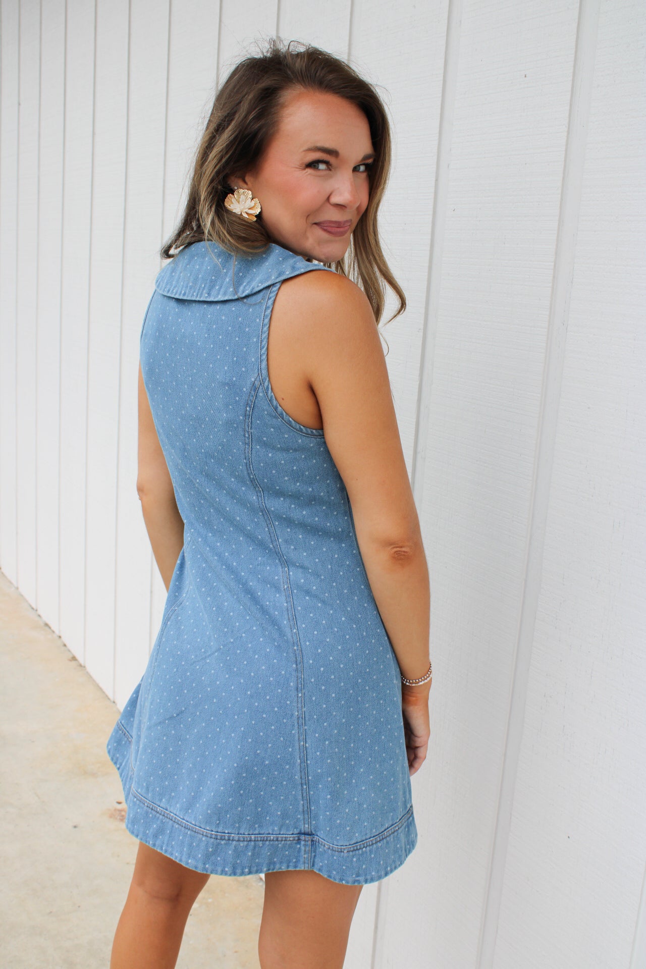 Florence Fit and Flare Denim Mini Dress