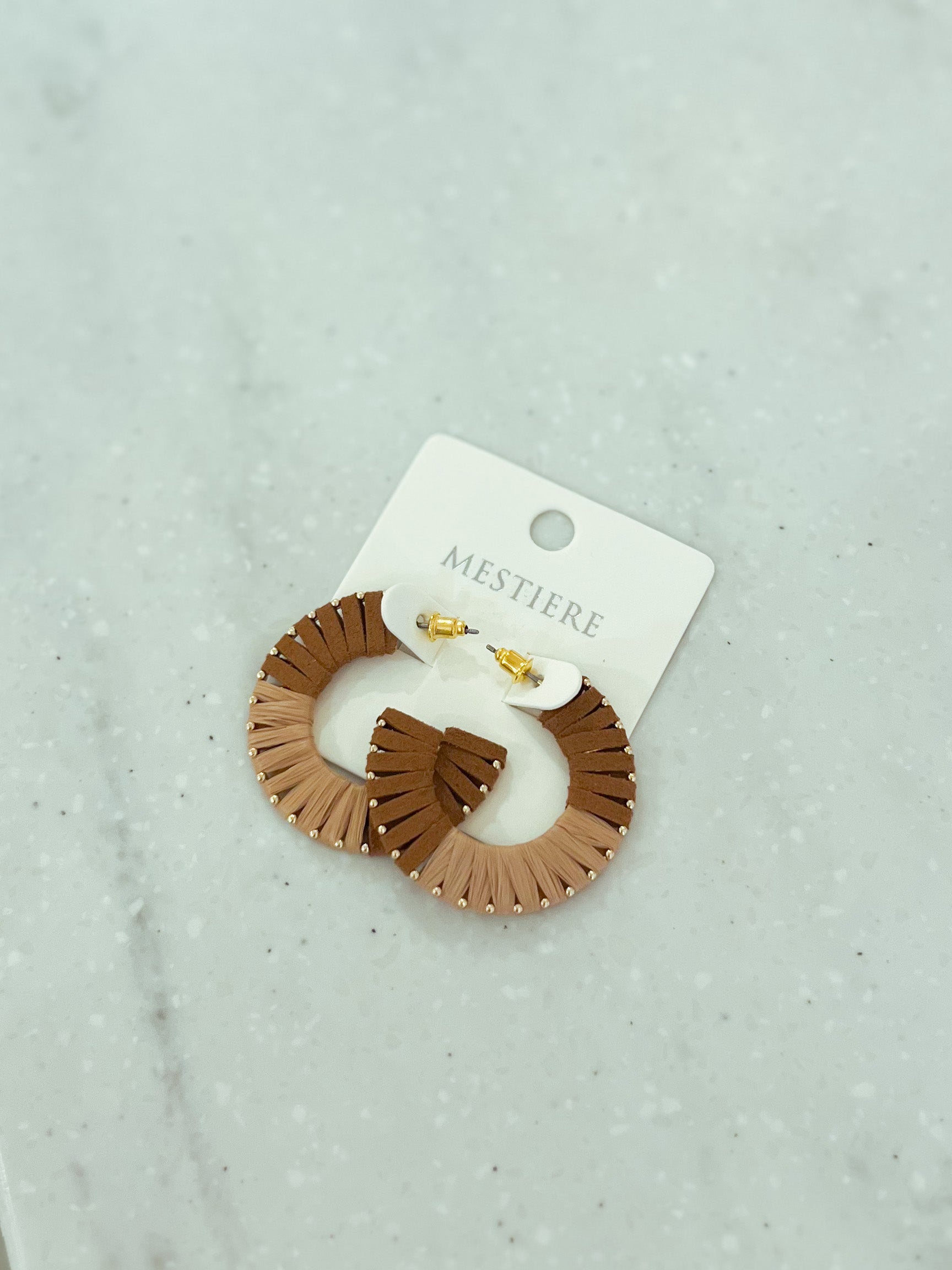 Camie Circle Raffia Earrings