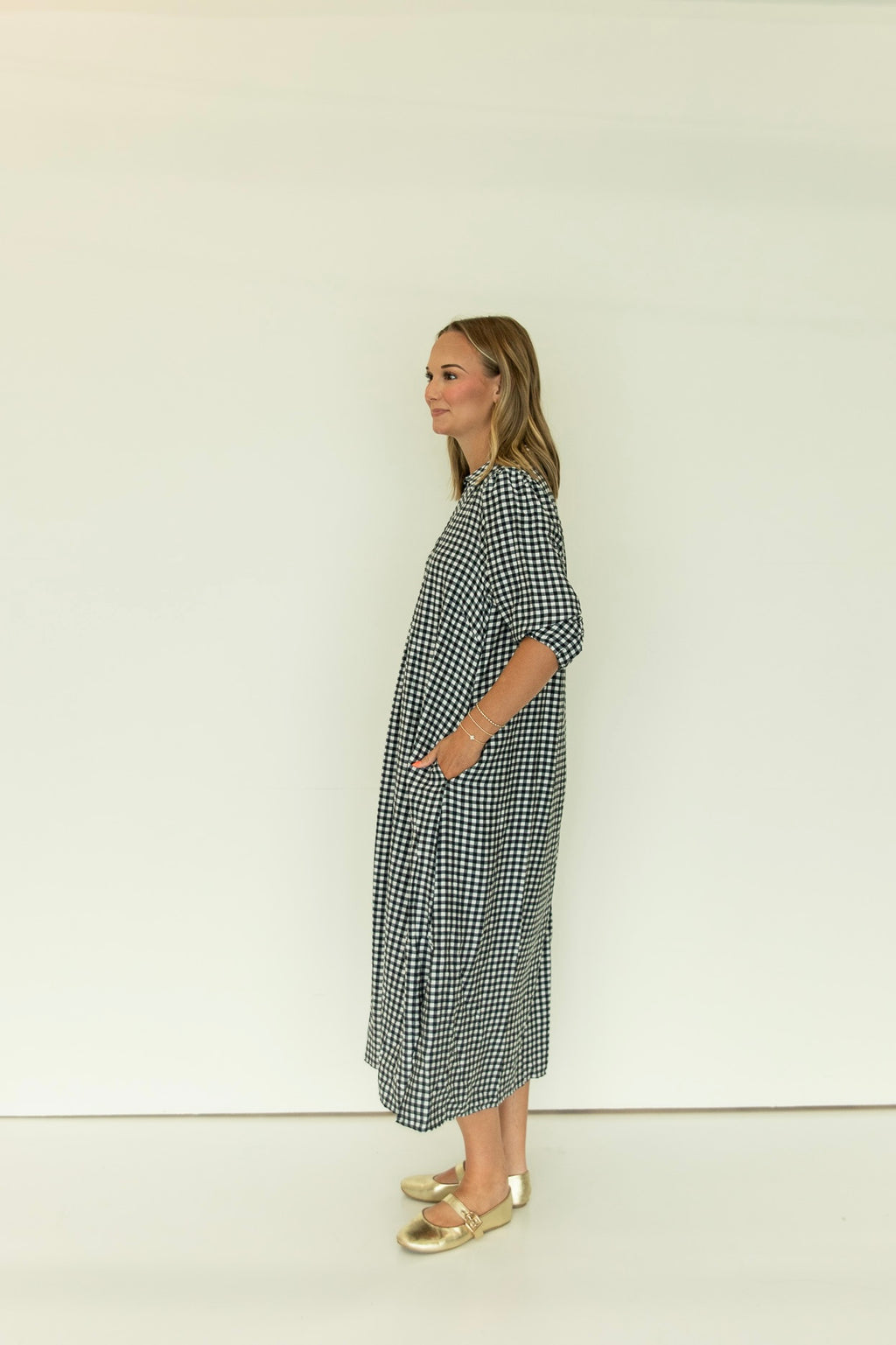 The Blakely Gingham Midi Dress