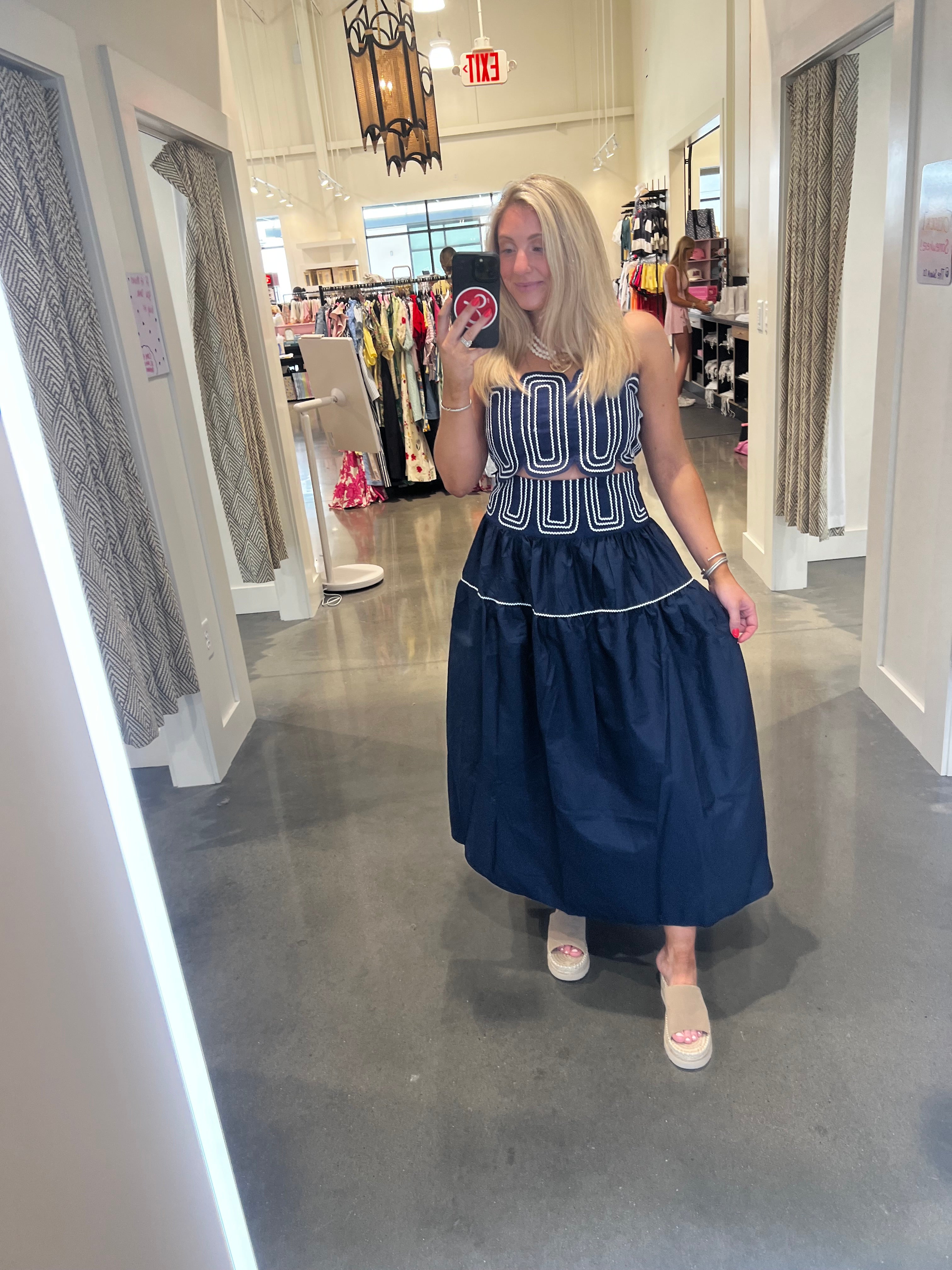 Row Scallop Tank & Maxi Skirt Set