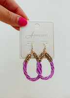 Seed Beaded Teardrop Earrings
