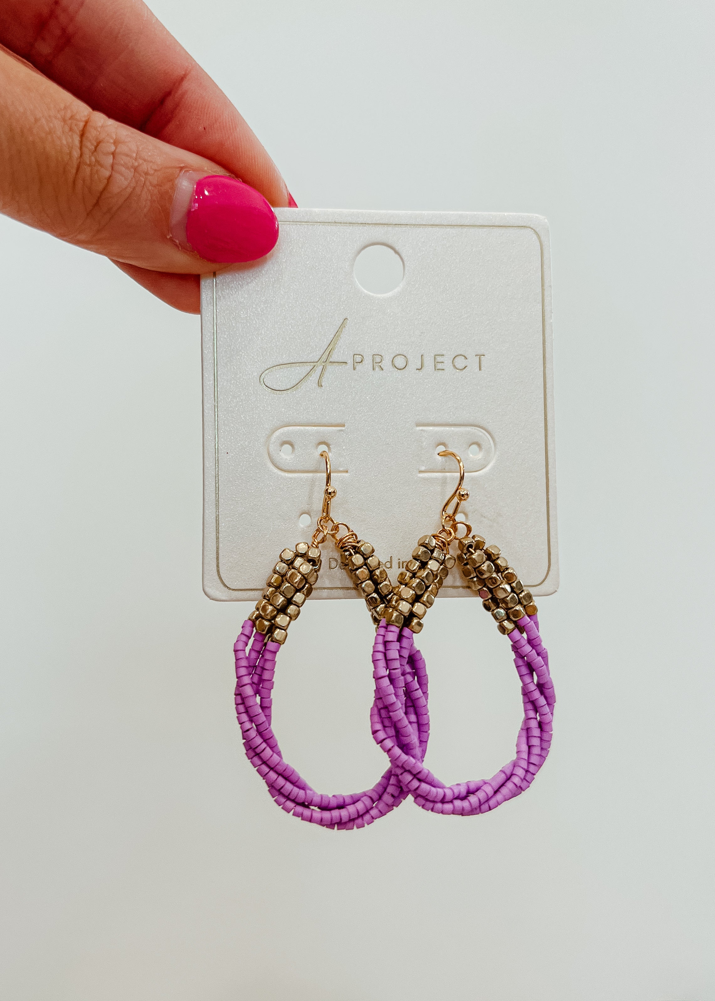 Seed Beaded Teardrop Earrings