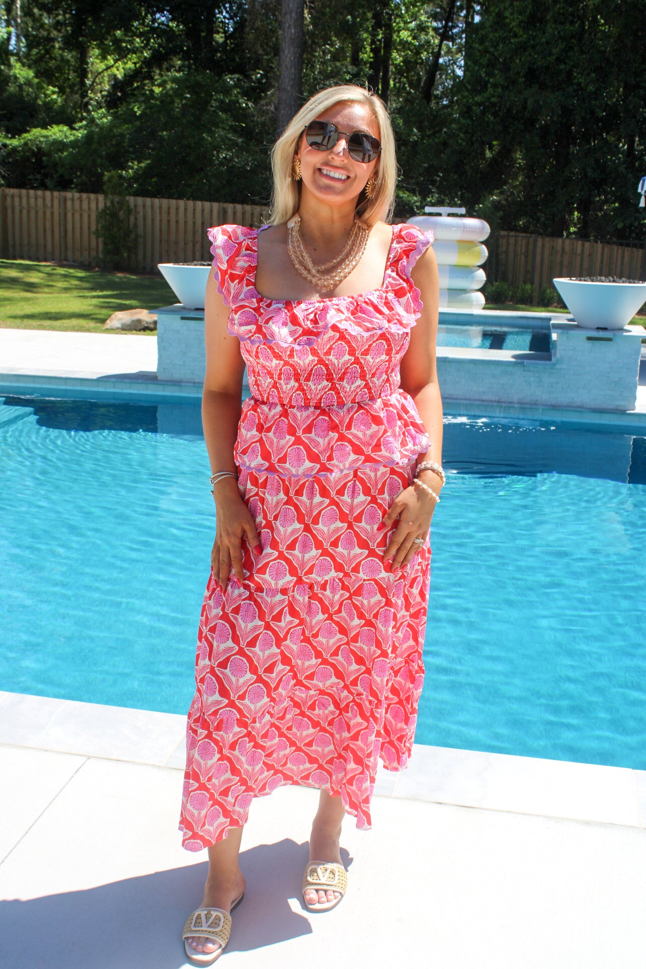 Bright Block Print Blouse