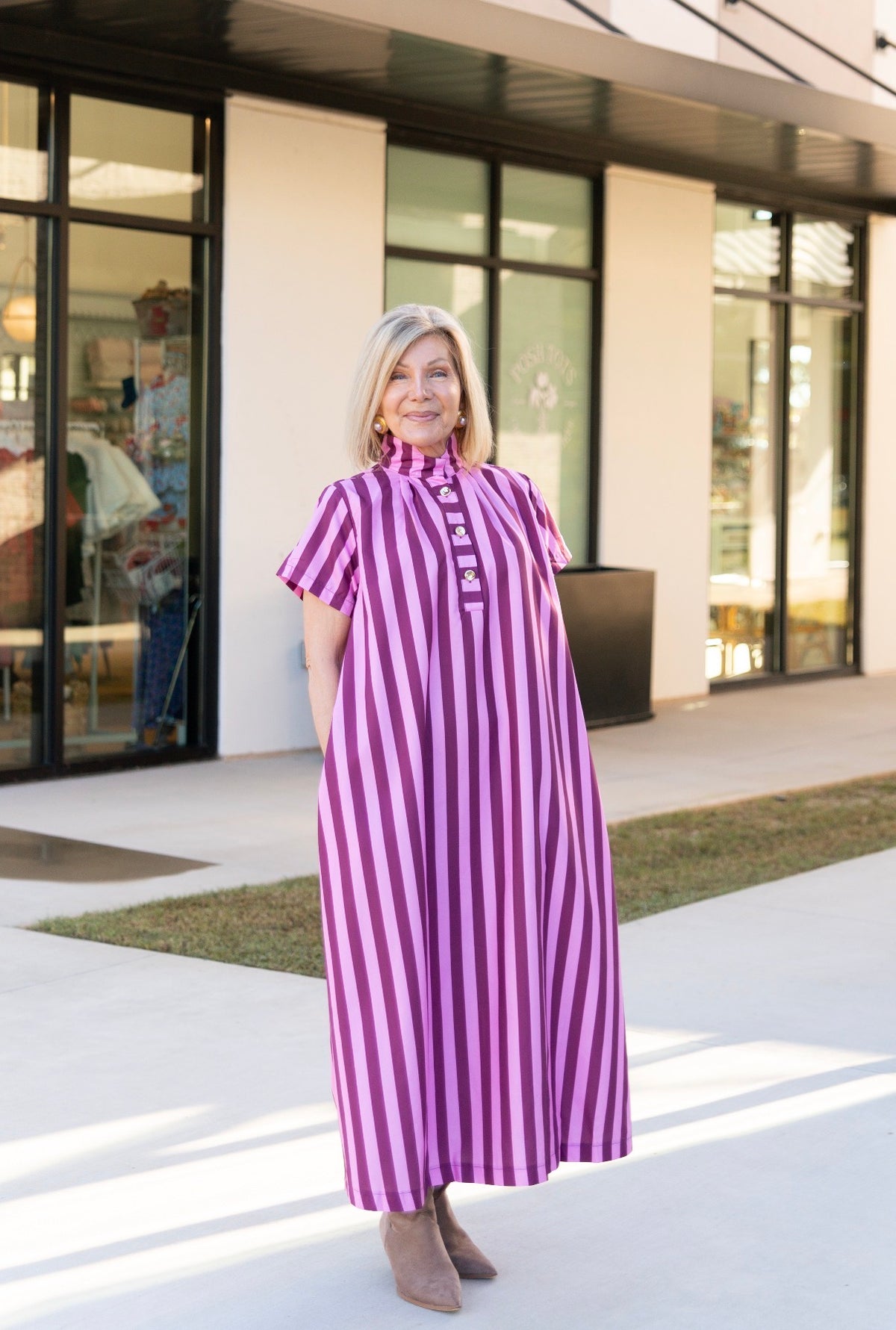 Mila Striped Midi Dress
