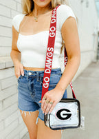 Varsity Patch Clear Crossbody Bag