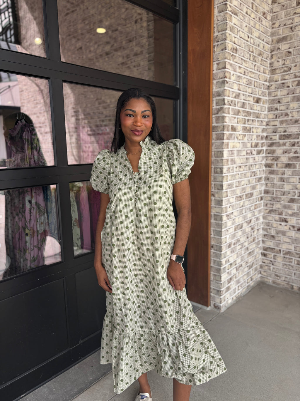 Amber Polka Dot Midi Dress