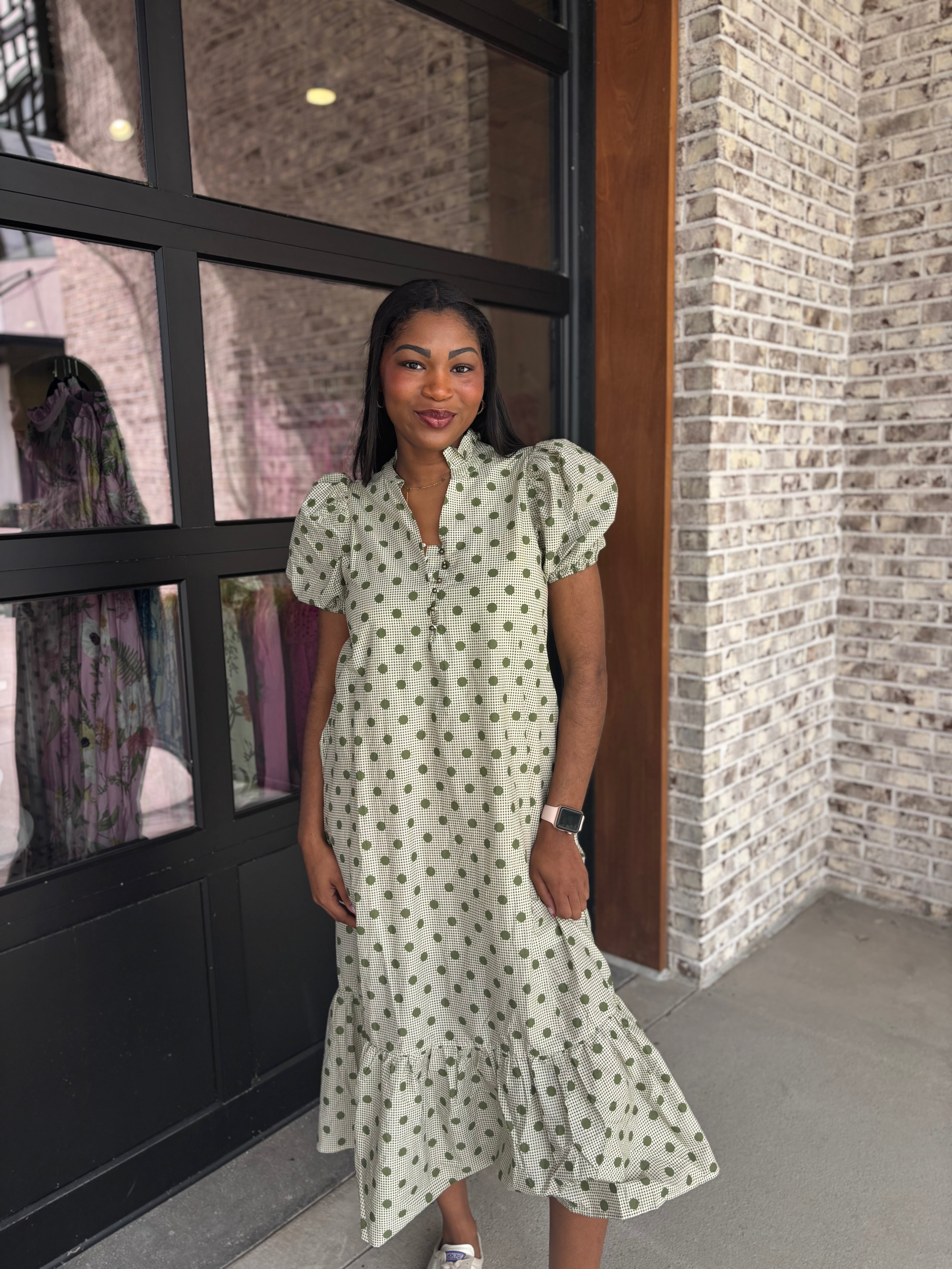 Amber Polka Dot Midi Dress