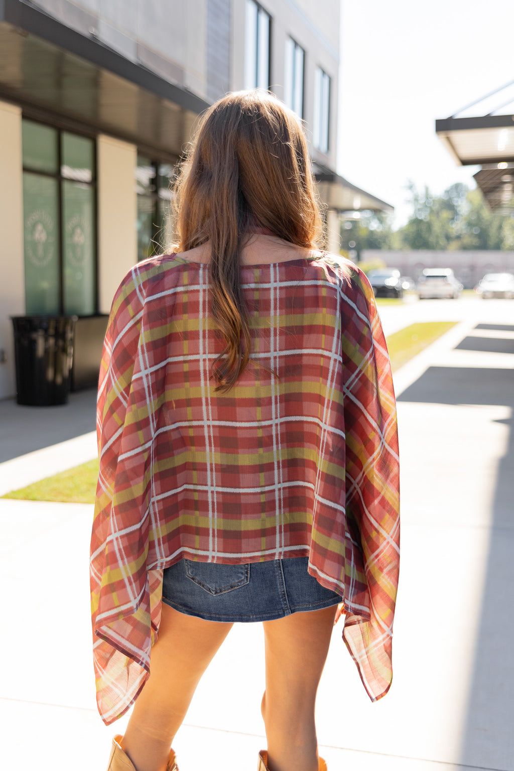 Paisley Plaid Poncho Top