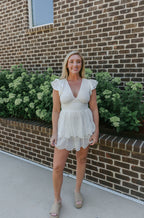 Denisse Smocked Waist Romper Dress