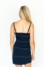 Liana Eyelet Stripe Mini Dress