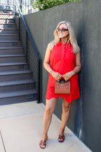 Scallop Mini Shirt Dress