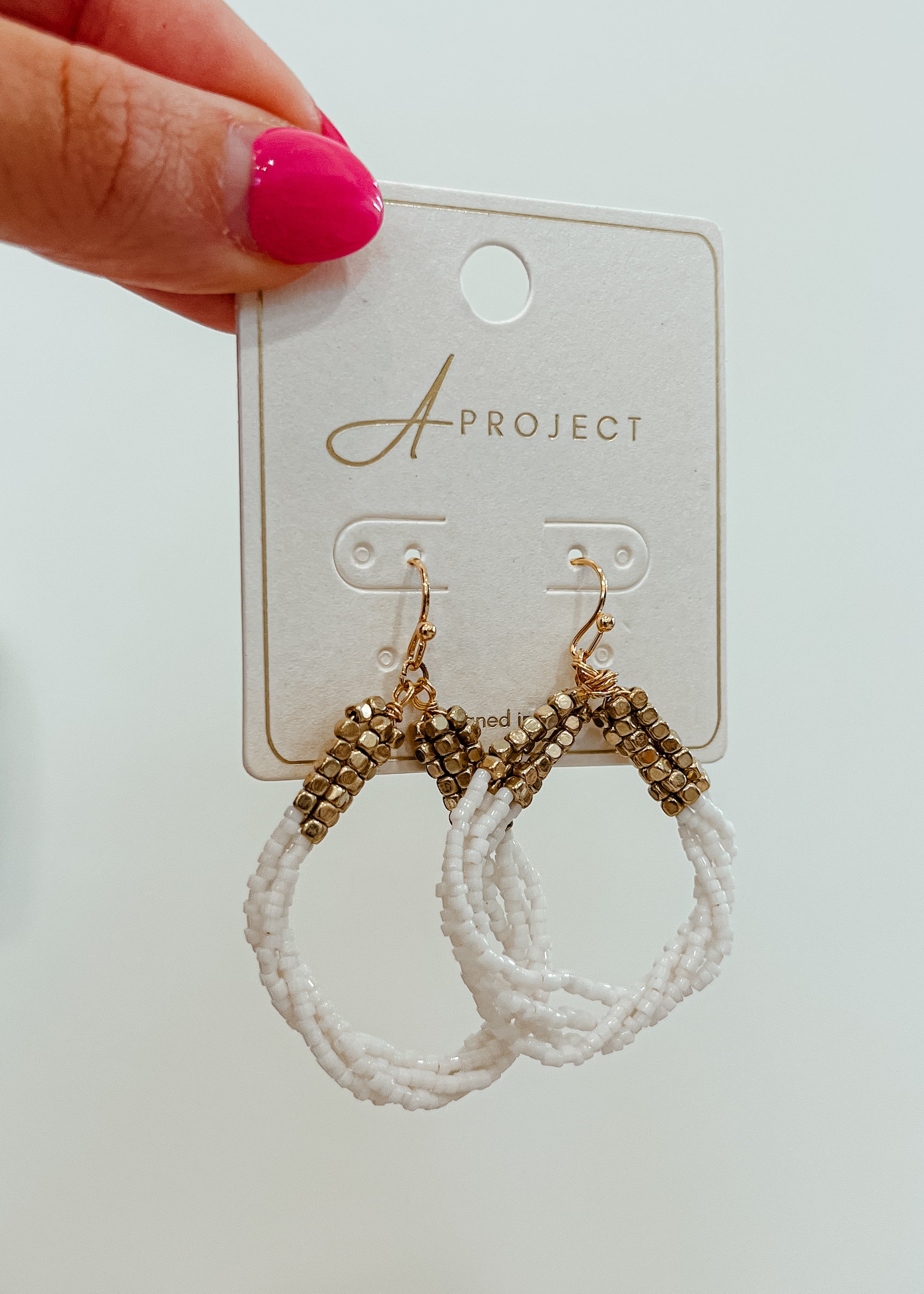 Seed Beaded Teardrop Earrings