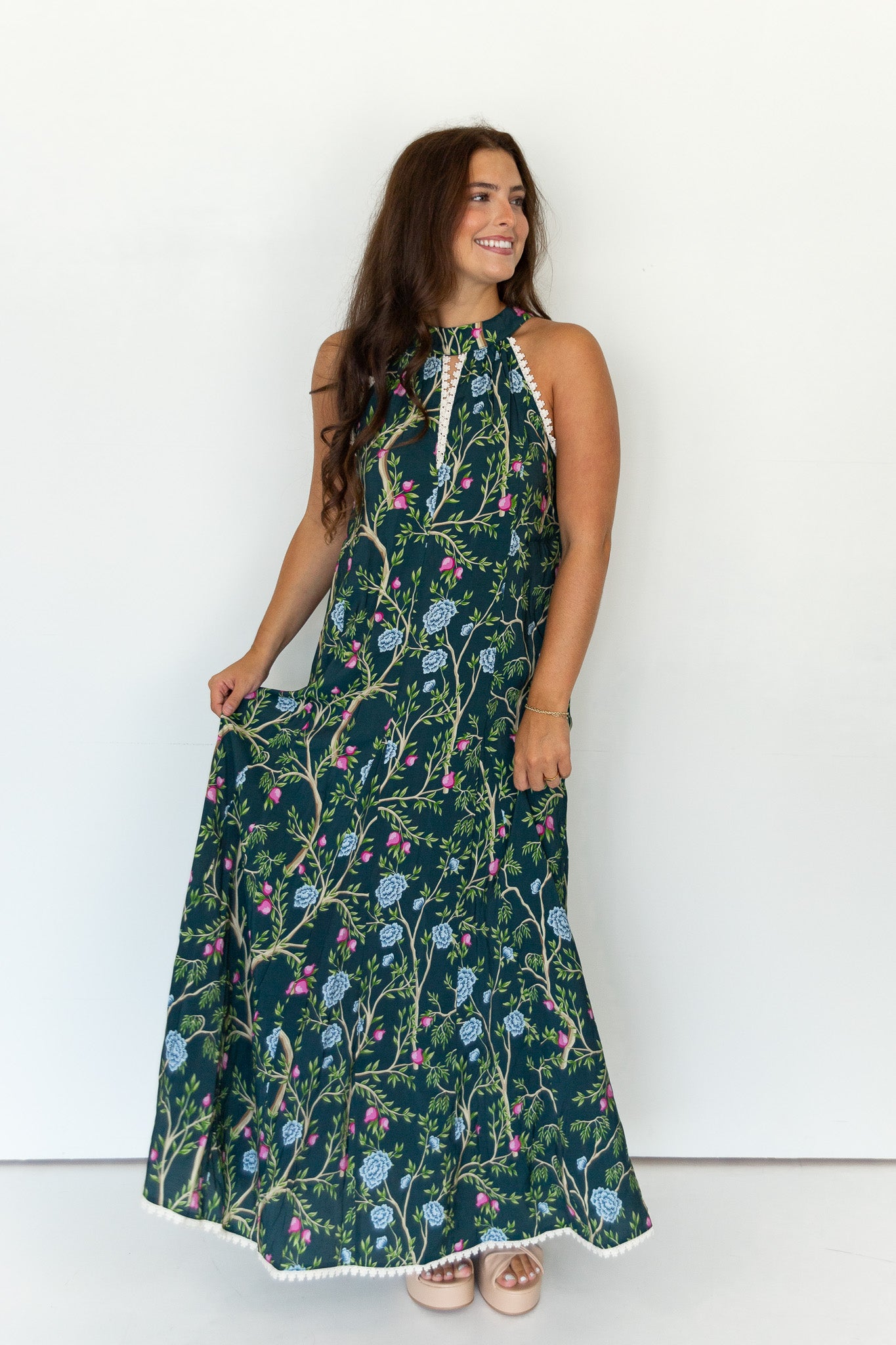 Nixie Floral Halter Maxi Dress