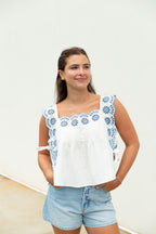 Elisa Eyelet Embroidered Top