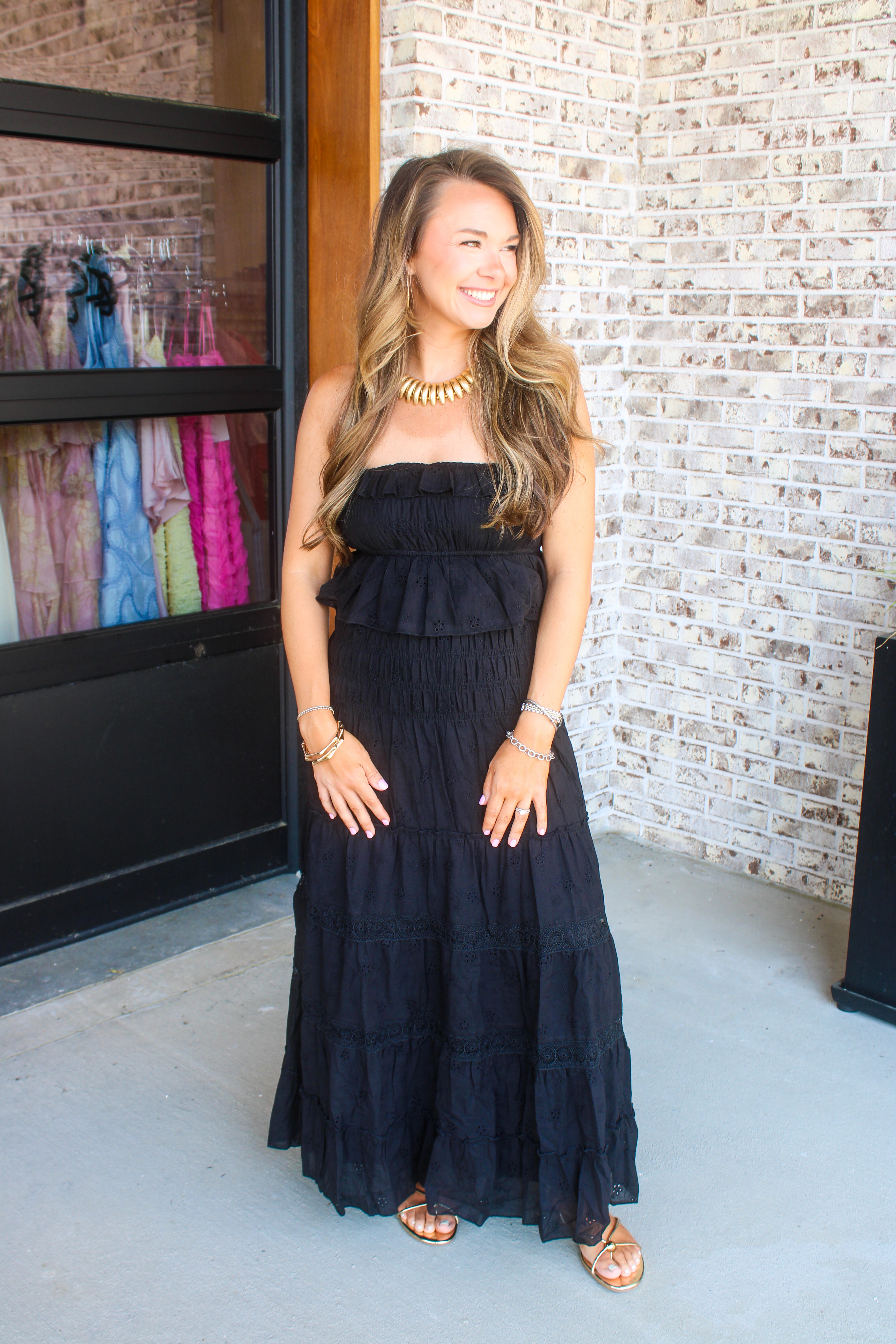 Valentina Strapless Smocked Maxi Dress