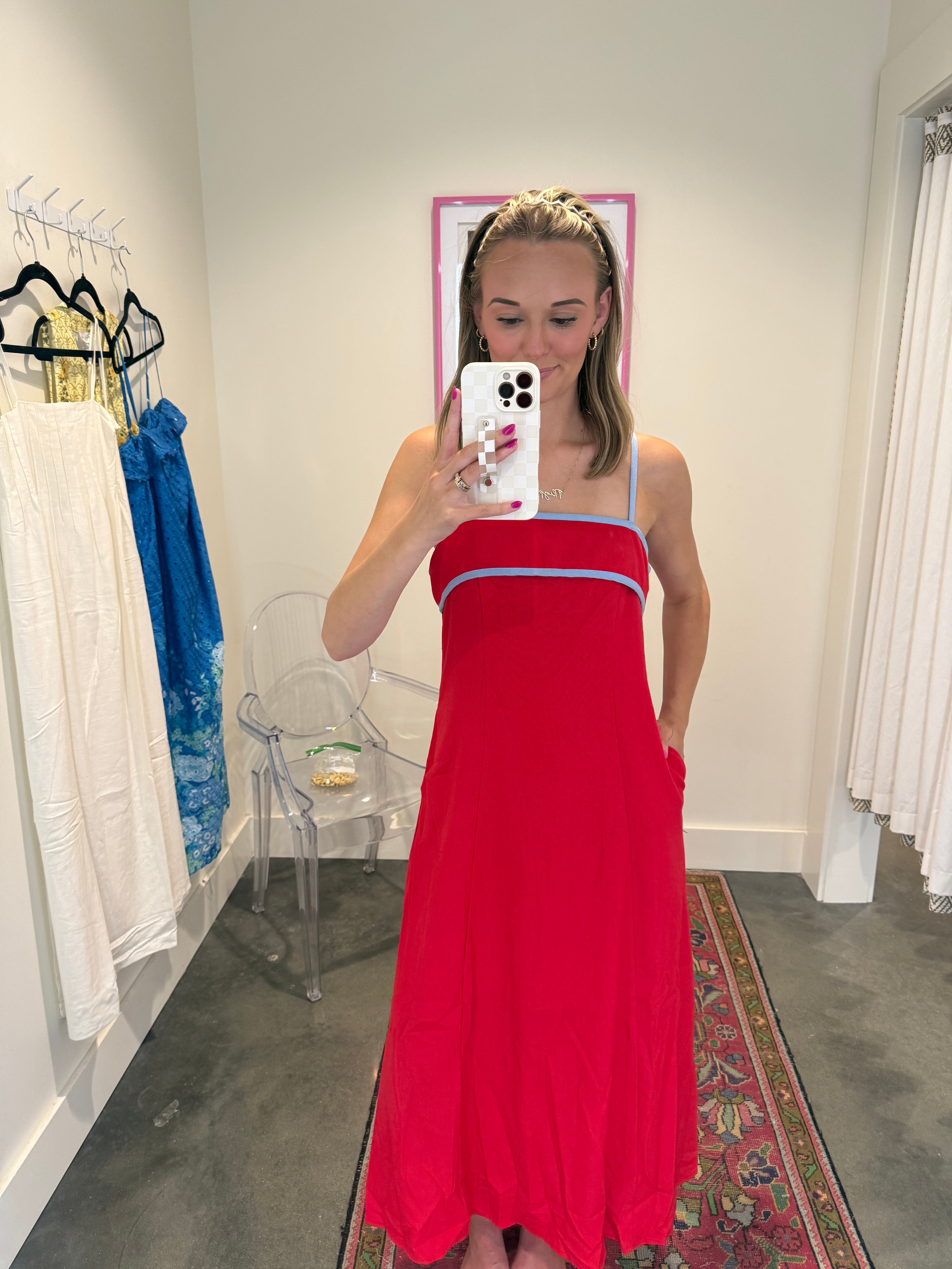 Maren Contrast Trim Maxi Dress