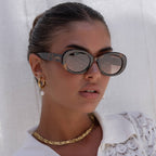 Aria Acetate Womens Oval Sunglasses