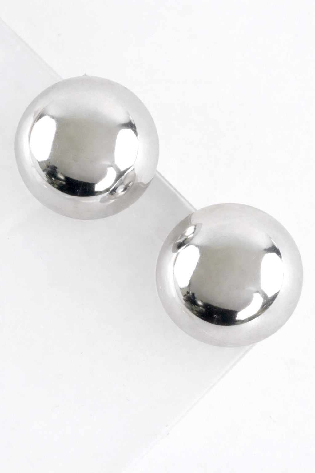 Chunky Puffy Dome Button Stud Earrings