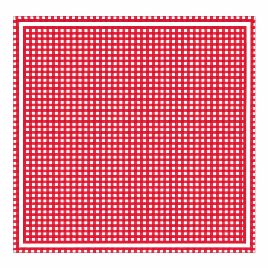 French Picnic Gingham Square Scarf