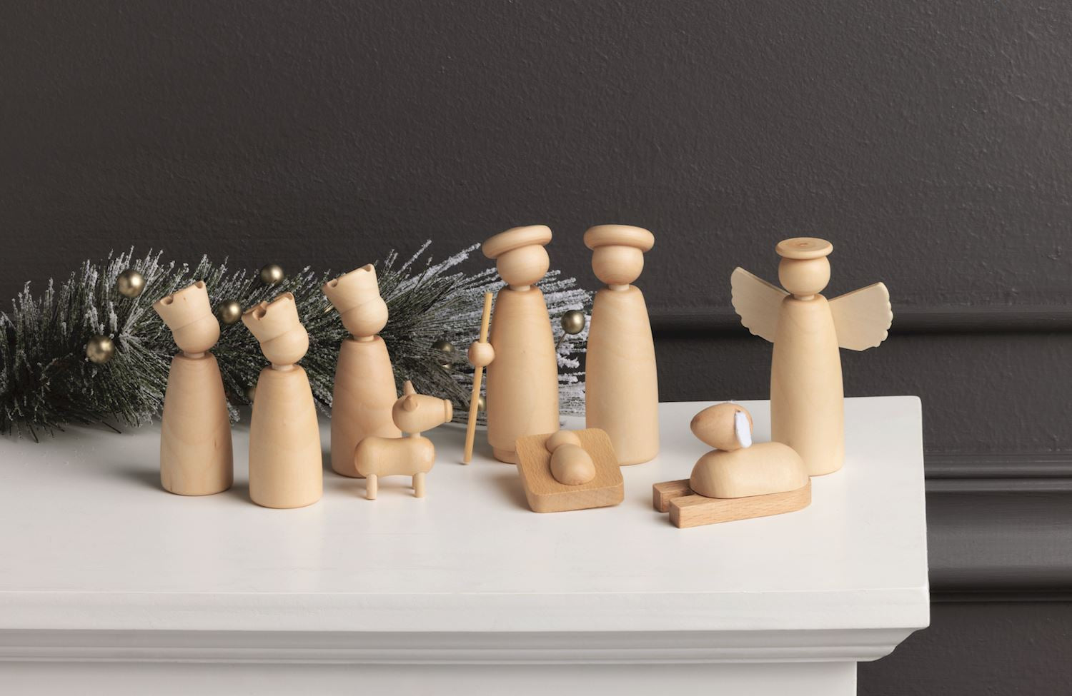 Carved Wood Nativity Set